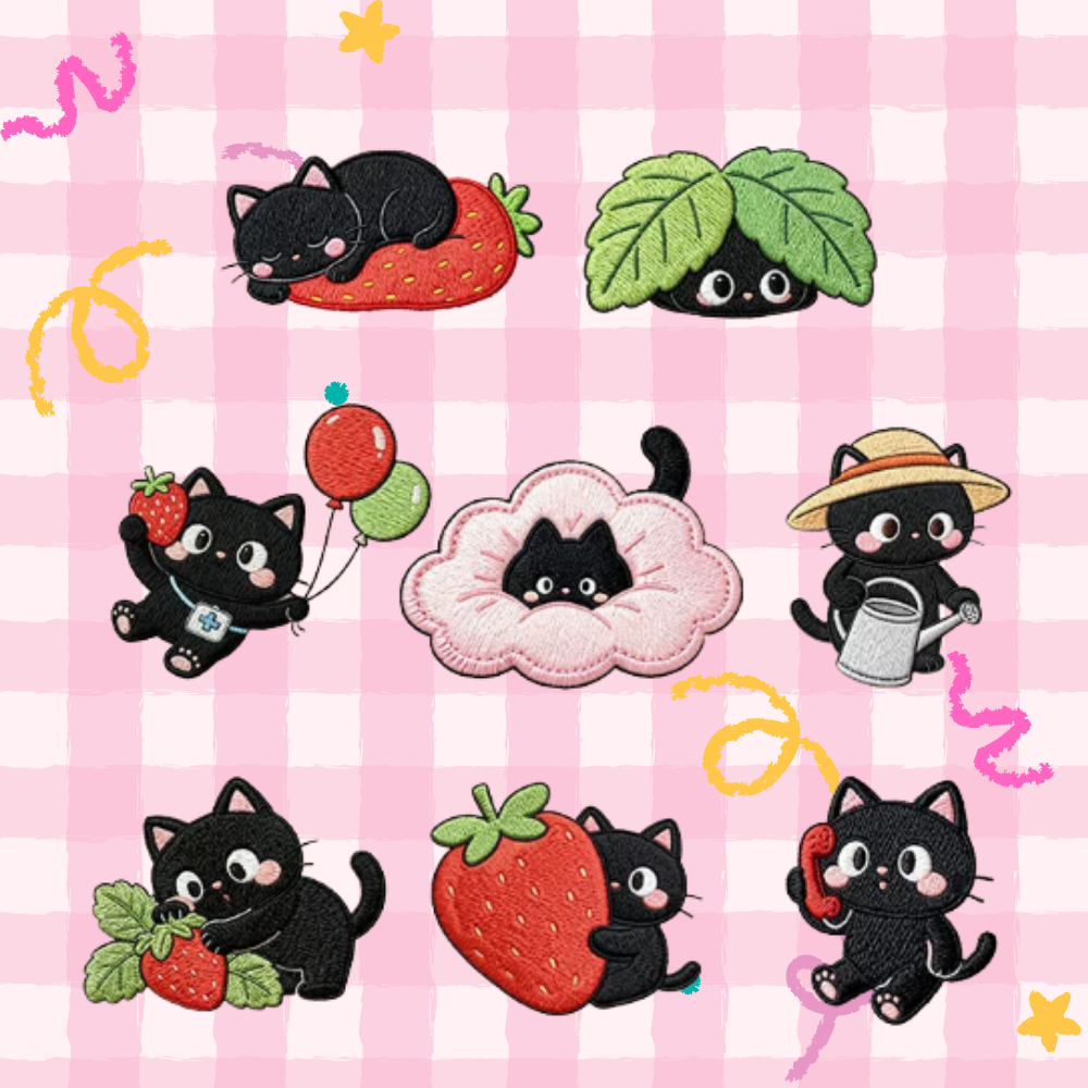 Embroidery Patches - Kiki  - Strawberry