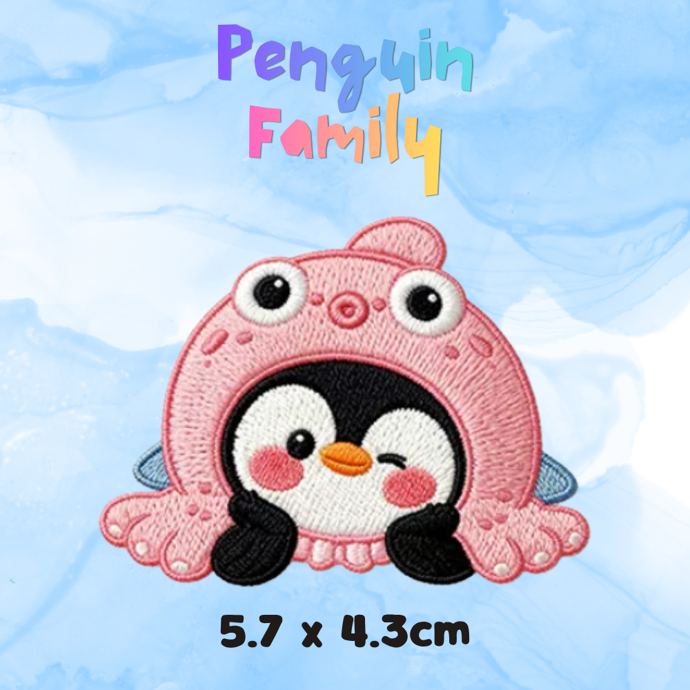 Embroidery Patches - Penguin Family
