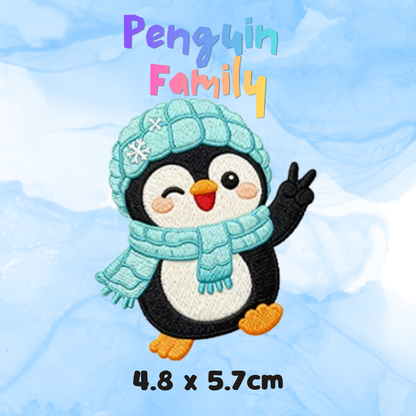 Embroidery Patches - Penguin Family