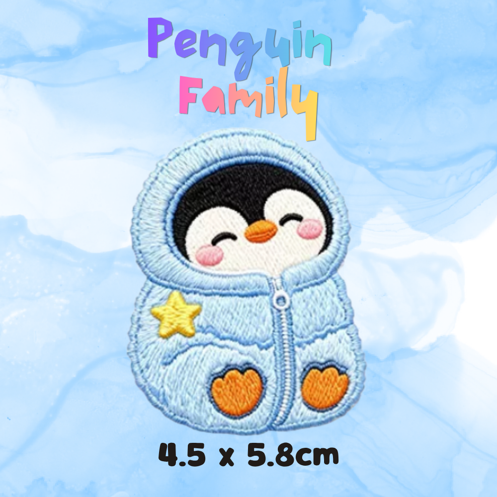 Embroidery Patches - Penguin Family