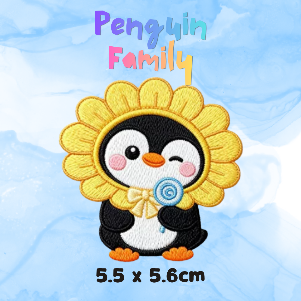 Embroidery Patches - Penguin Family