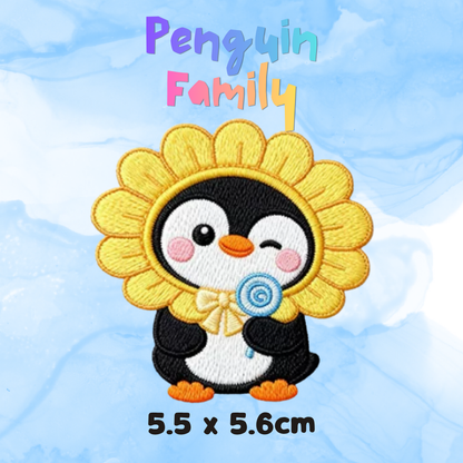 Embroidery Patches - Penguin Family