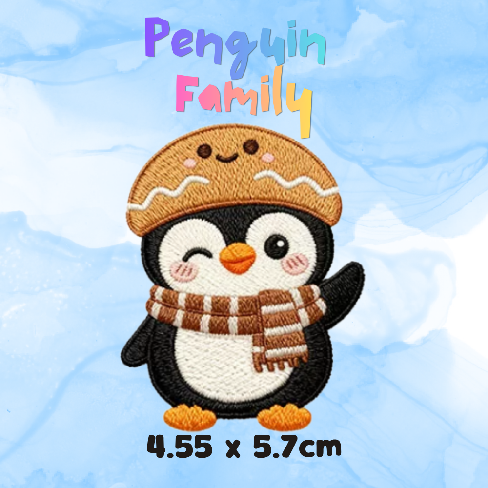 Embroidery Patches - Penguin Family