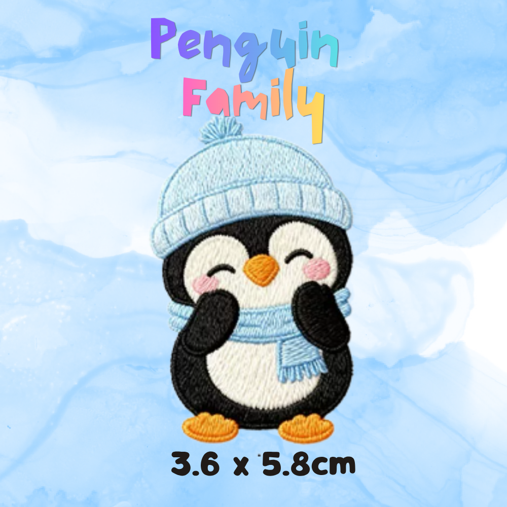 Embroidery Patches - Penguin Family