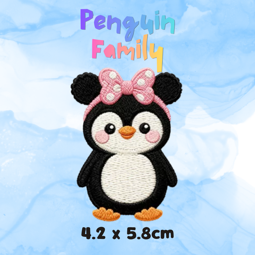 Embroidery Patches - Penguin Family