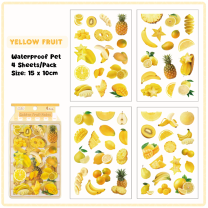 Fruit PET Sticker (4 Sheets/Pack)