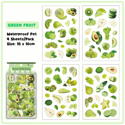 Fruit PET Sticker (4 Sheets/Pack)