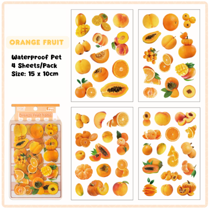Fruit PET Sticker (4 Sheets/Pack)