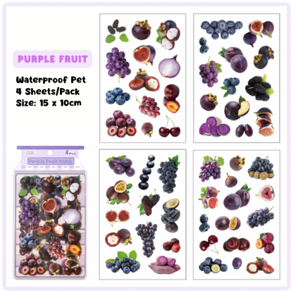Fruit PET Sticker (4 Sheets/Pack)
