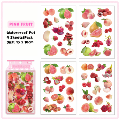 Fruit PET Sticker (4 Sheets/Pack)