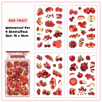 Fruit PET Sticker (4 Sheets/Pack)