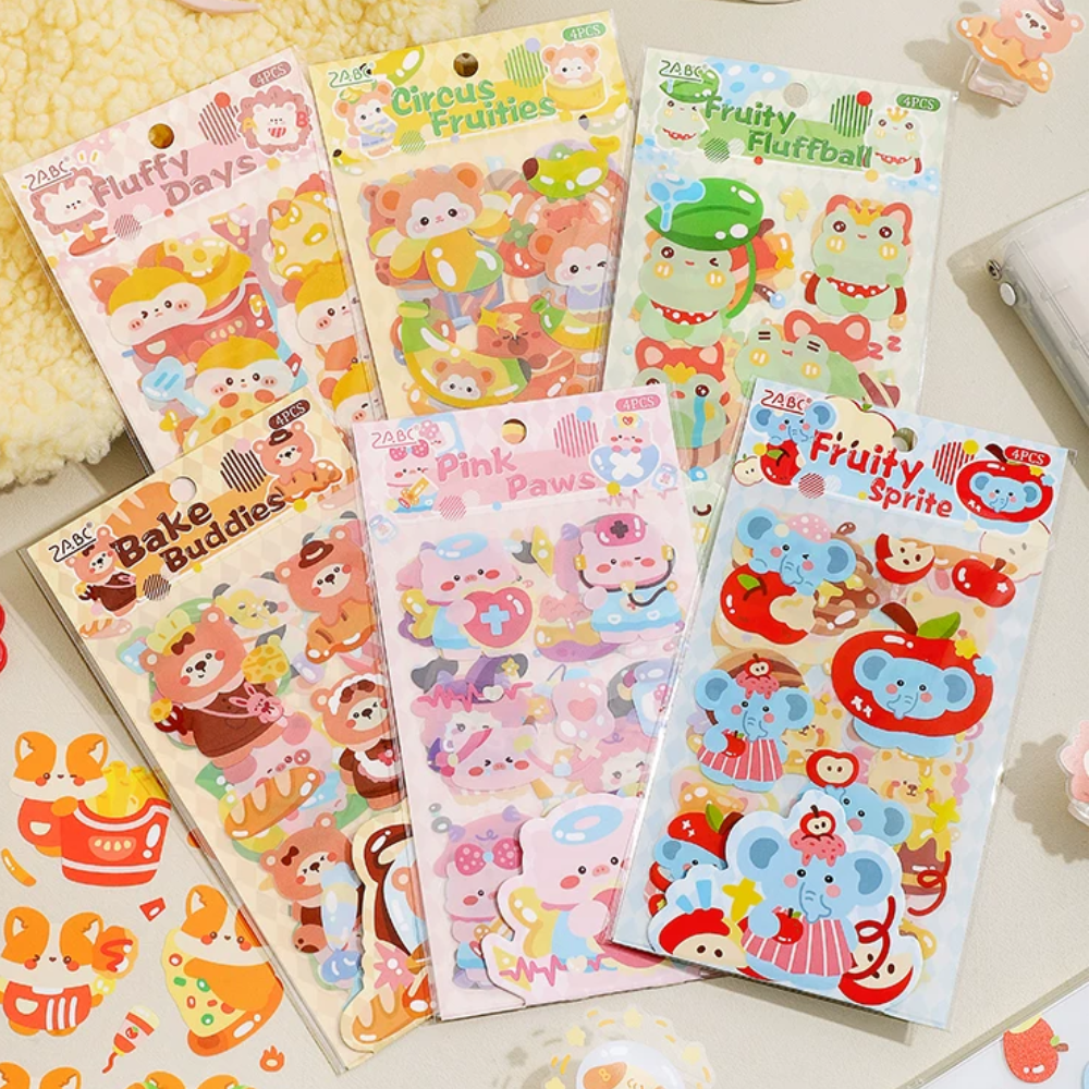 Animals PET Sticker (4 Sheets/ Pack)