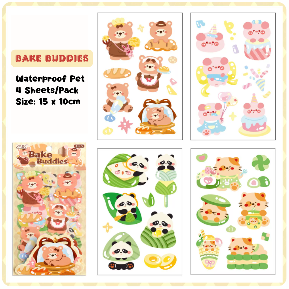 Animals PET Sticker (4 Sheets/ Pack)