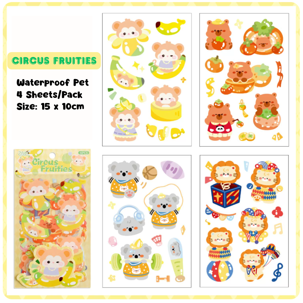 Animals PET Sticker (4 Sheets/ Pack)
