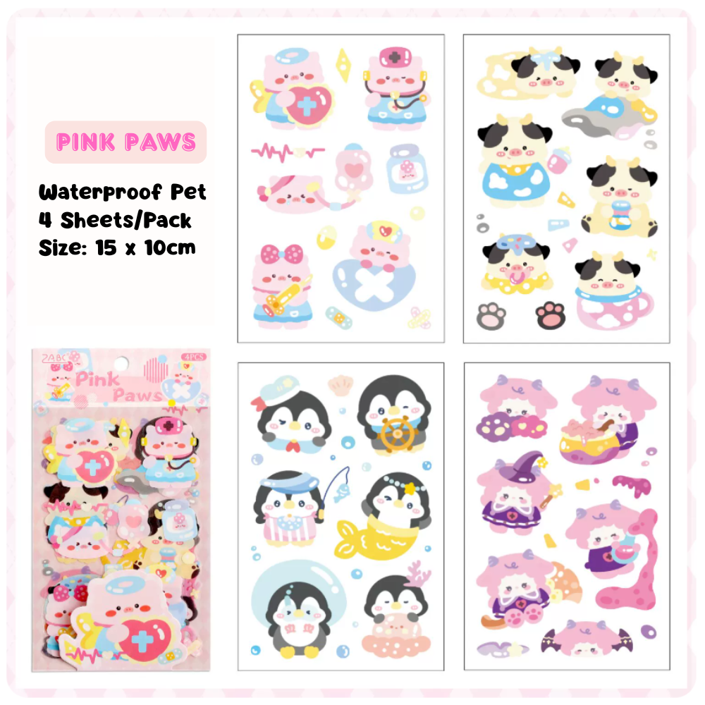 Animals PET Sticker (4 Sheets/ Pack)