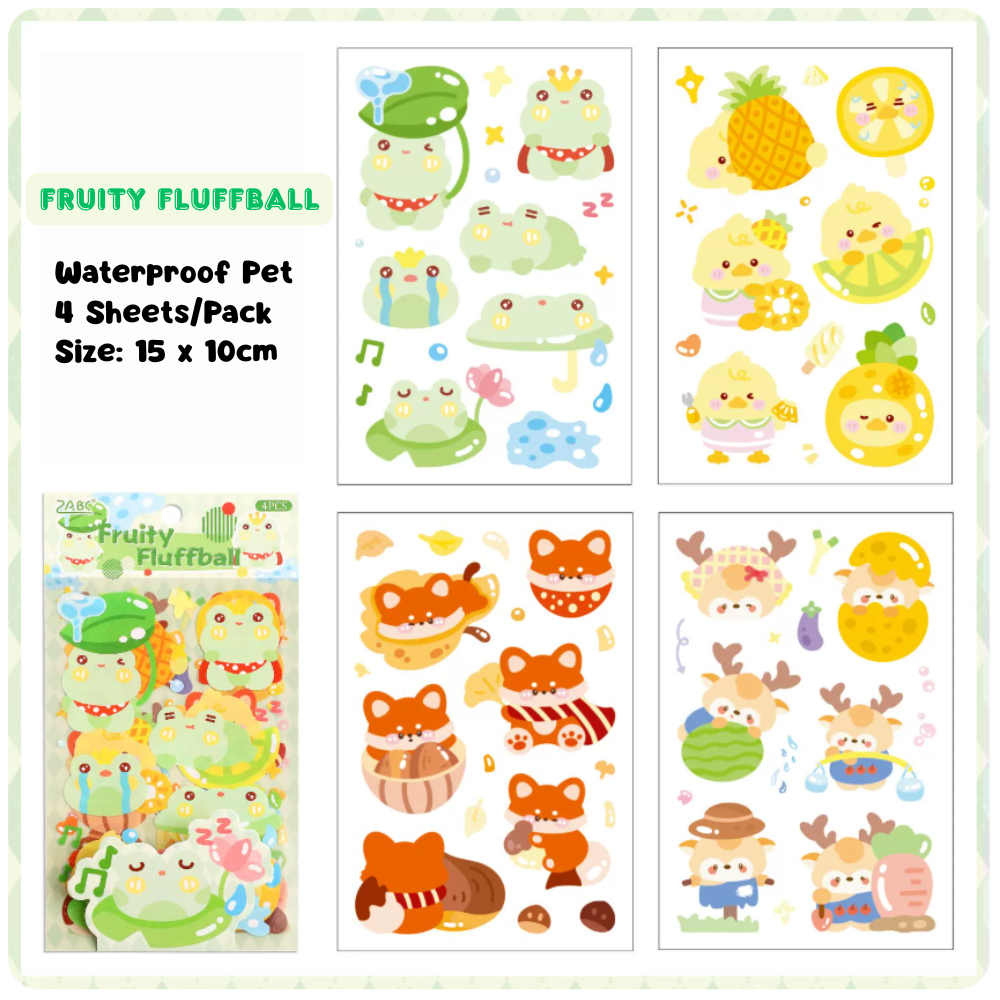 Animals PET Sticker (4 Sheets/ Pack)