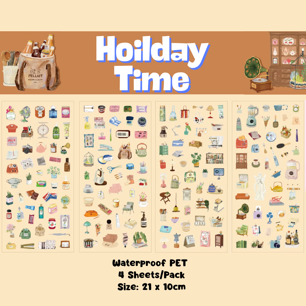 Holiday PET Sticker (4 Sheets/ Pack)