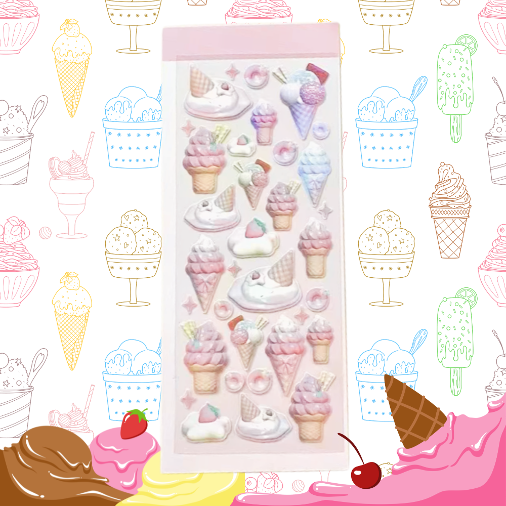 Ice-cream Holographic stickers