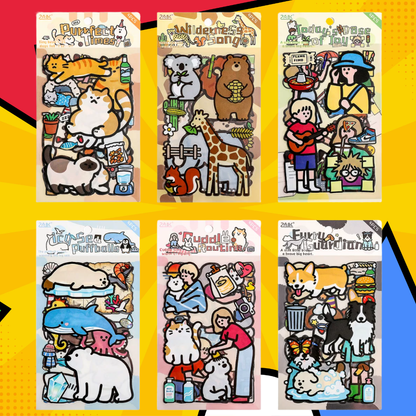 Cute PET Sticker (4 Sheets/Pack)