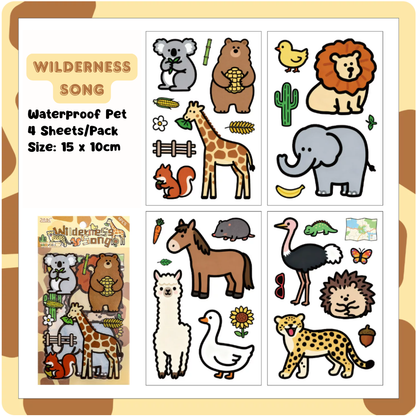 Cute PET Sticker (4 Sheets/Pack)