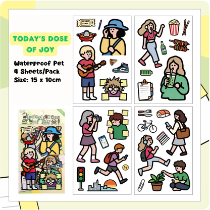 Cute PET Sticker (4 Sheets/Pack)