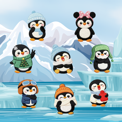 Embroidery Patches - Penguin Family