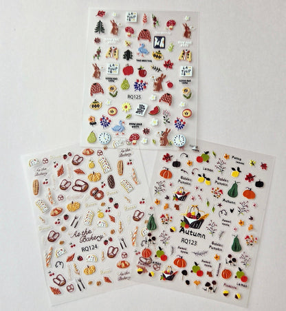 3D Nail Stickers (3 Sheets/ Pack)